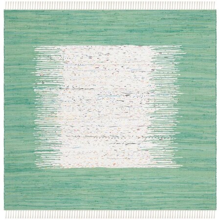 Safavieh 4 x 4 ft. Montauk Hand Woven Square Area Rug, Ivory and Sea Green MTK711D-4SQ